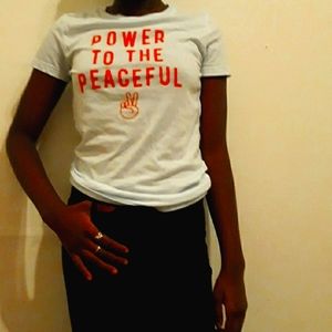 Power to the people teal shirt size small